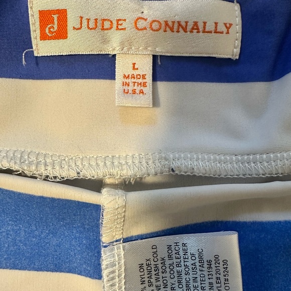 Jude Connally Morgan Skort Stripes Blue and White Side Zipper Size Medium Tennis - Picture 3 of 6